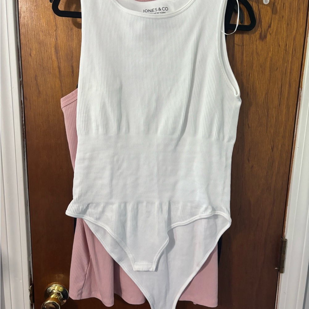 Lot of 4 White and Pink Women's Tank Tops / Bodysuit